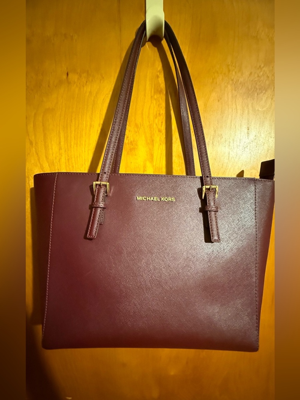 Michael Kors Saffiano Leather Tote with Gold Hardware